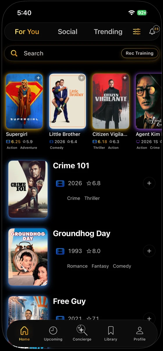 Telly app screen 2